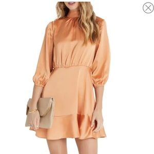 Vici Collection Satin Balloon Sleeve Mini Dress